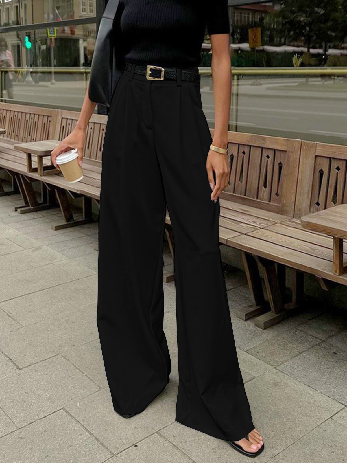 Pantalone Fluido – a Gamba Larga