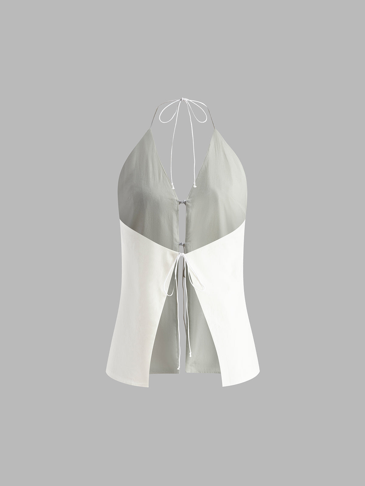 Completo Costiera – Top Halter e Shorts in Cotone e Lino