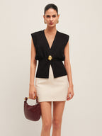 Gilet sartoriale – Scollo a V con bottoni