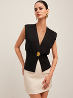 Gilet sartoriale – Scollo a V con bottoni