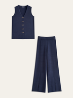 Completo Nobile – Gilet e Pantalone in Maglia con Bottoni Dorati