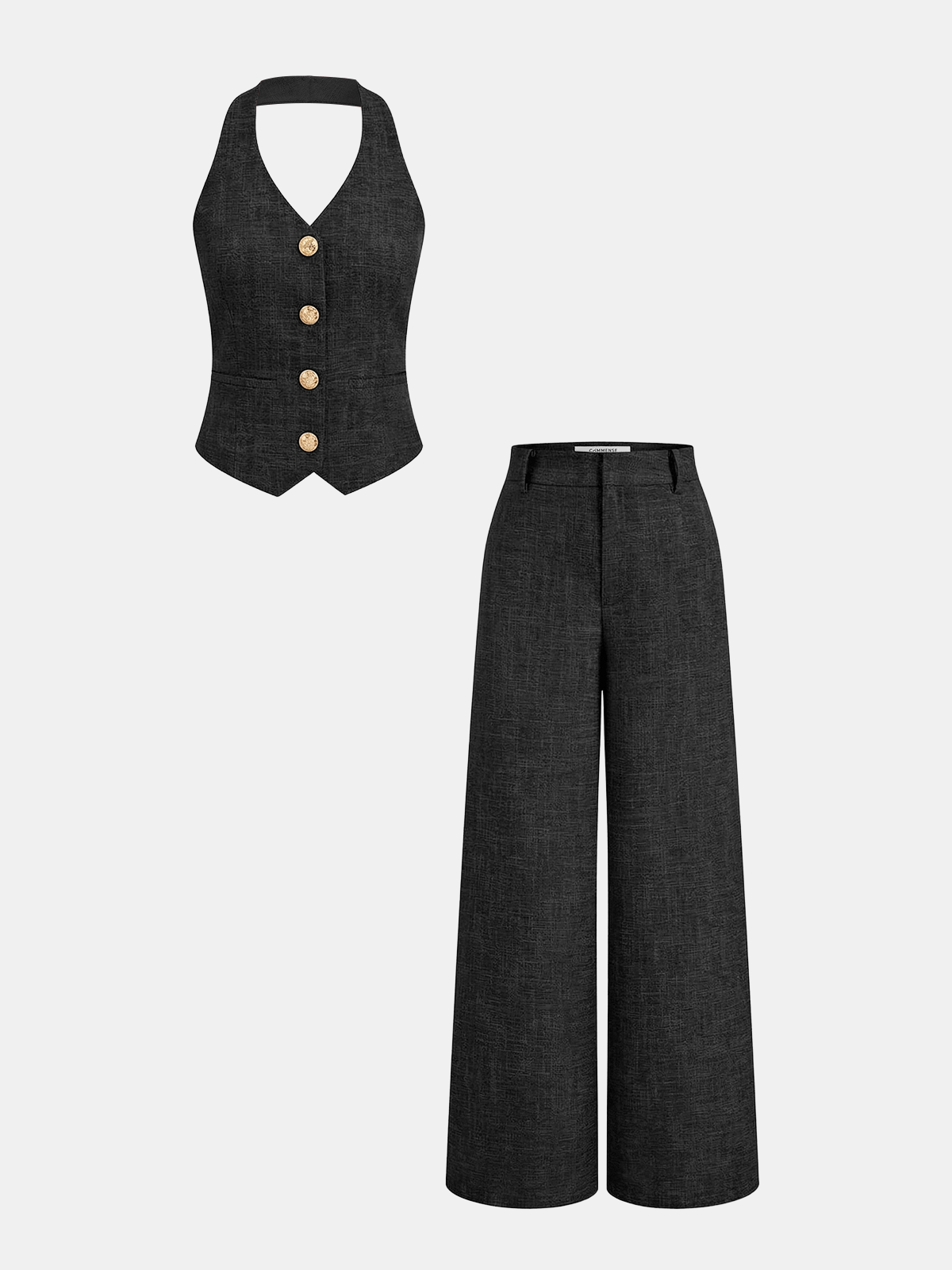 Completo Serata – Top Halter e Pantalone a Gamba Larga