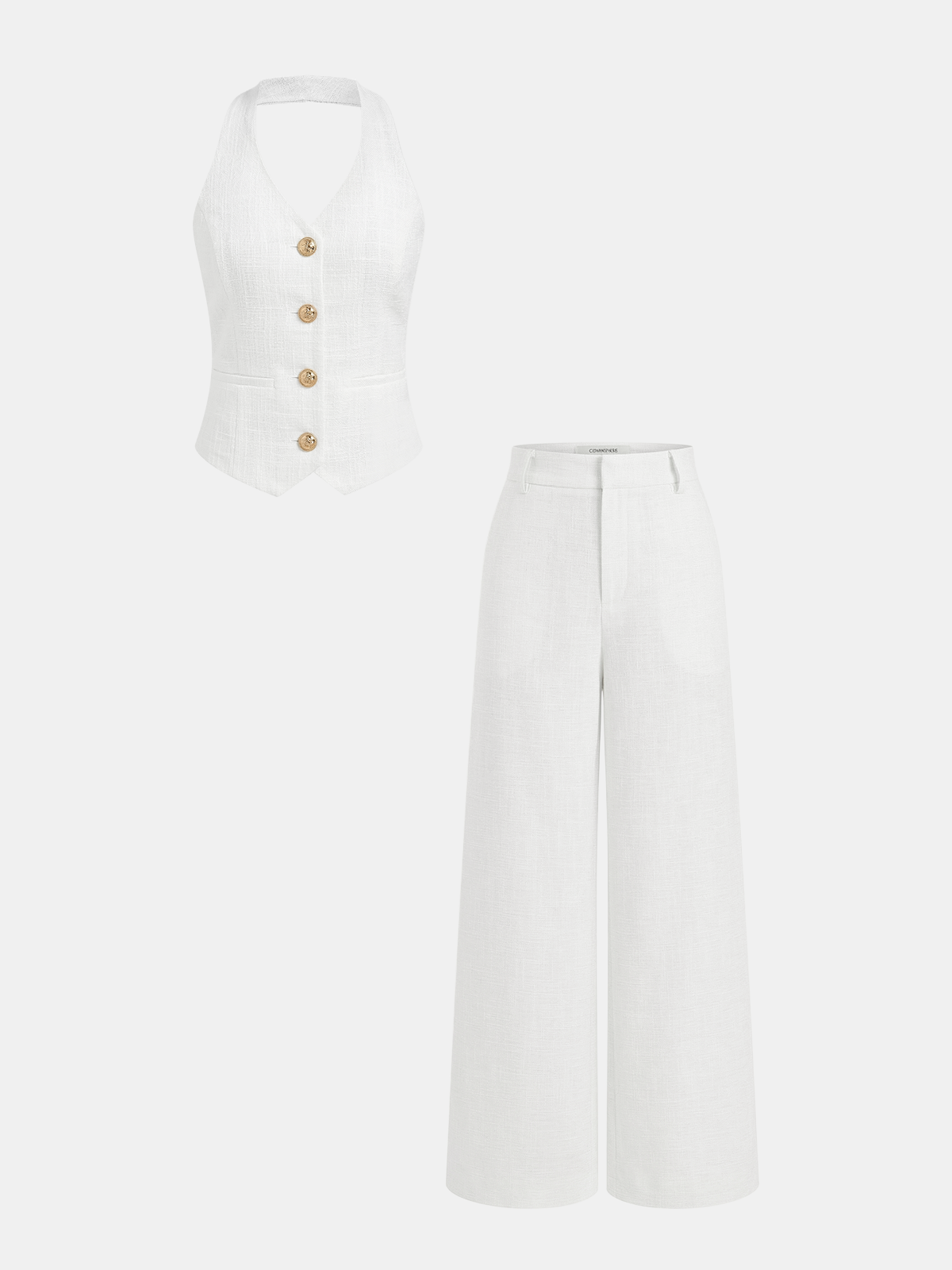 Completo Serata – Top Halter e Pantalone a Gamba Larga