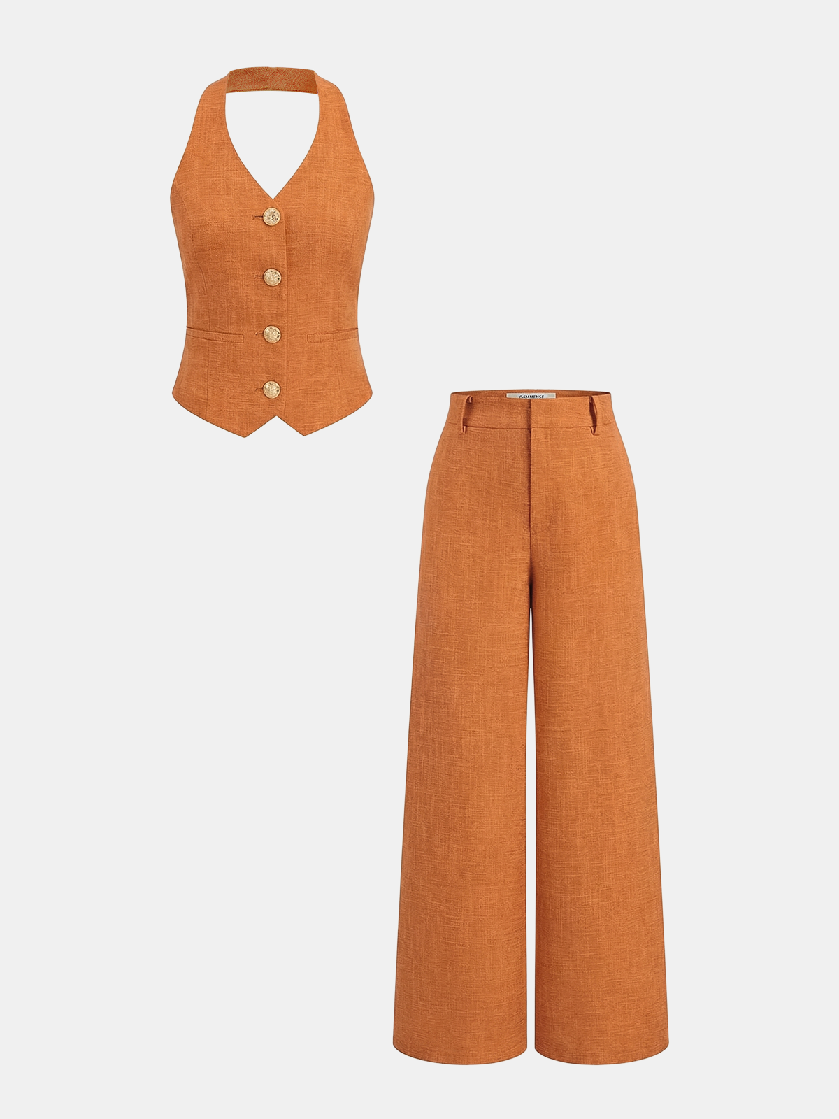 Completo Serata – Top Halter e Pantalone a Gamba Larga