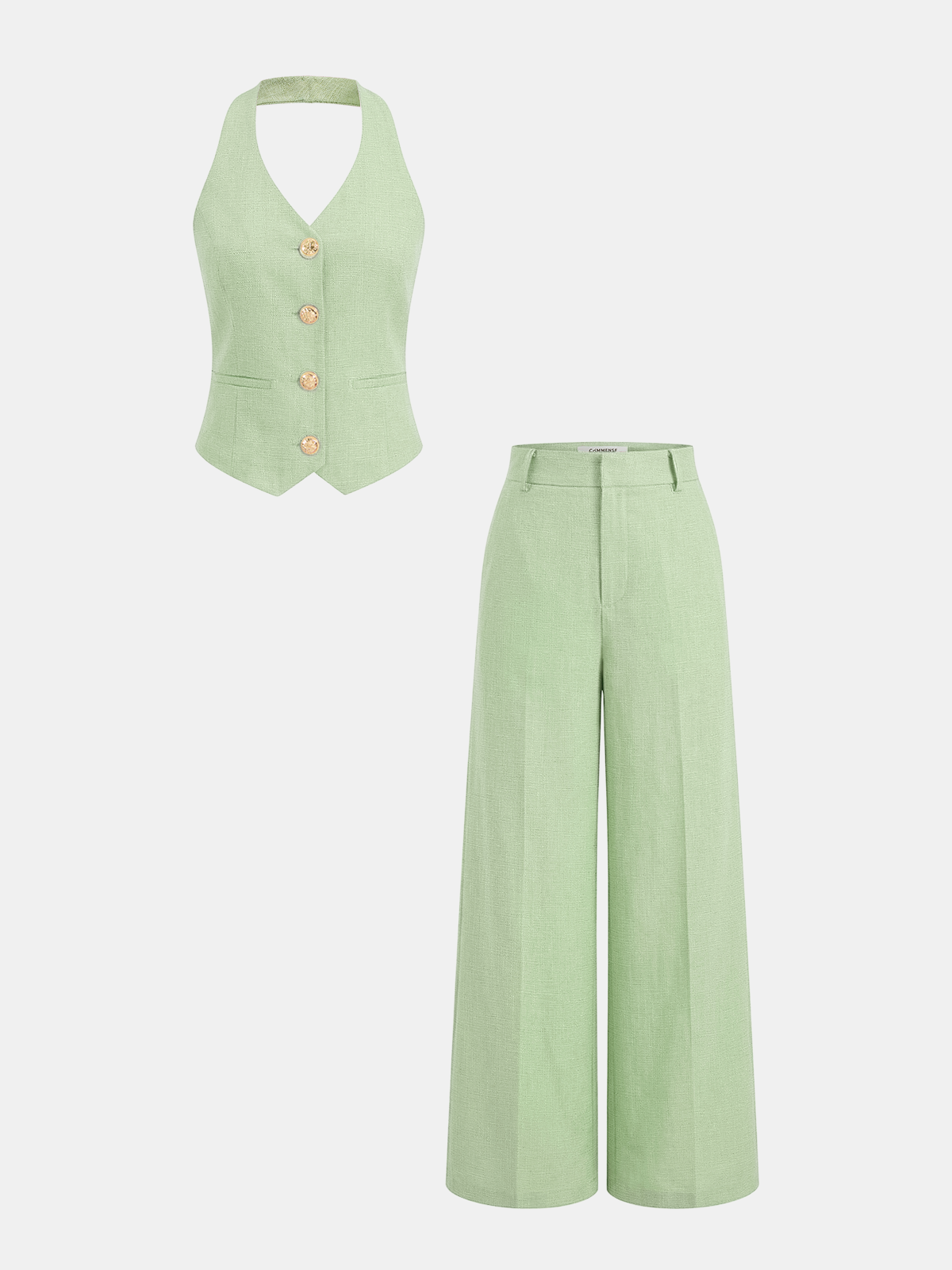 Completo Serata – Top Halter e Pantalone a Gamba Larga