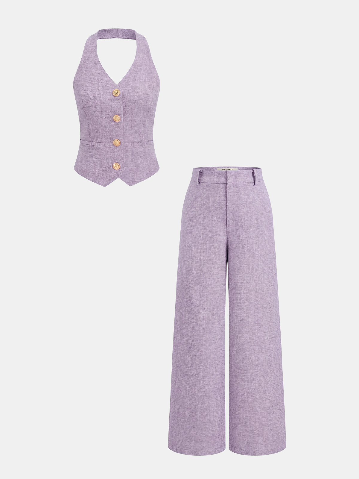 Completo Serata – Top Halter e Pantalone a Gamba Larga