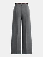 Tailored Pleated Belted Wide Leg Pants