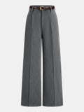 Tailored Pleated Belted Wide Leg Pants