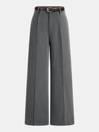 Tailored Pleated Belted Wide Leg Pants