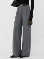 Tailored Pleated Belted Wide Leg Pants