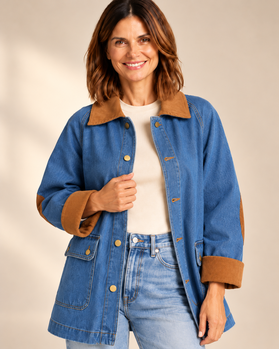 Giacca Campagna – denim con velluto a coste