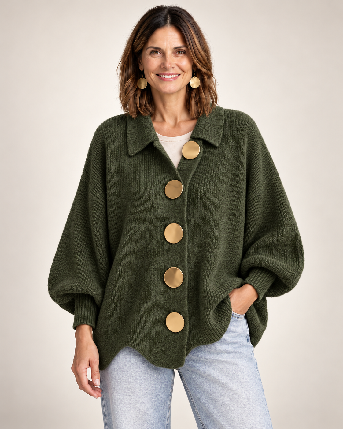 Cardigan Fascino – Verde Militare