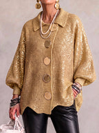 Cardigan Fascino – Oversize con Bottoni Dorati