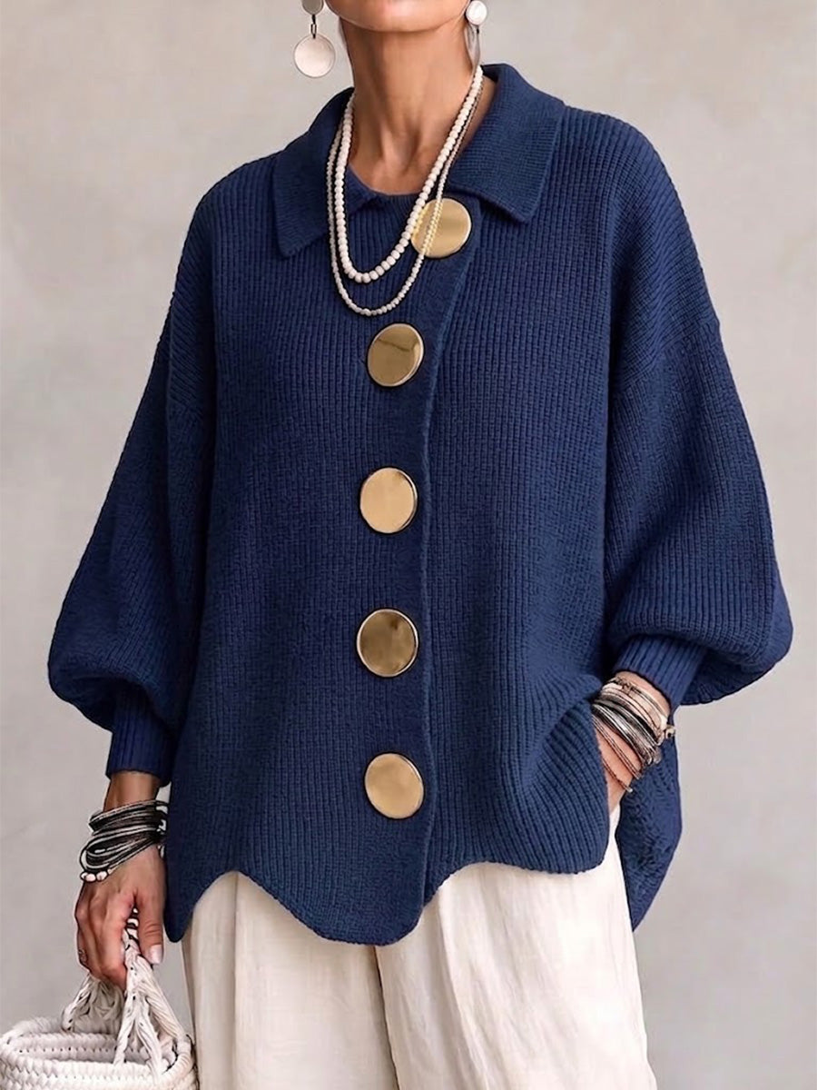 Cardigan Fascino – Oversize con Bottoni Dorati