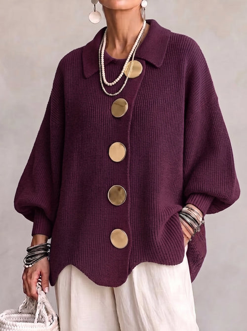 Cardigan Fascino – Oversize con Bottoni Dorati